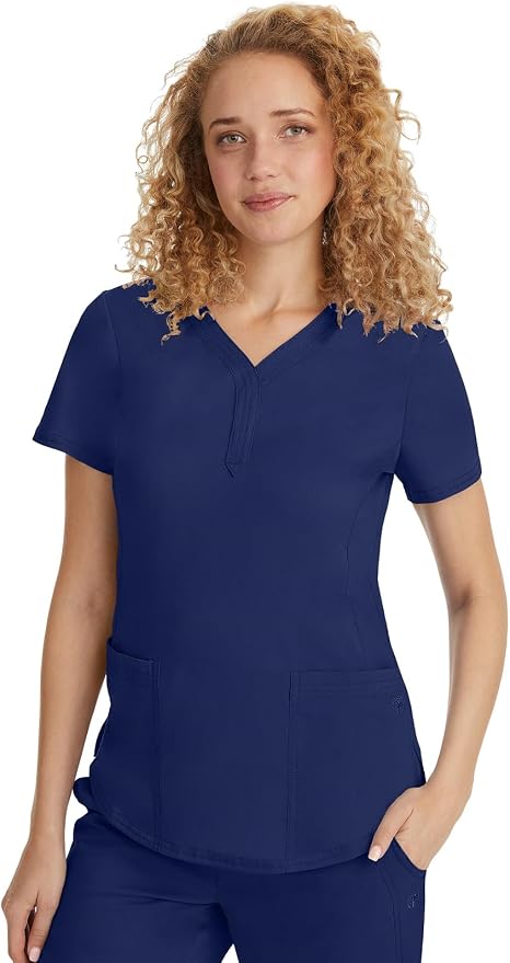 Healing Hands Purple Label Jane Scrub Top for Women Y-Neck Design | 2 Patch Pockets, Slim Fit Side Vents, Fitted Shirttail Silhouette, Breathable Comfort, Easy Care Fabric, Made for Every Shift