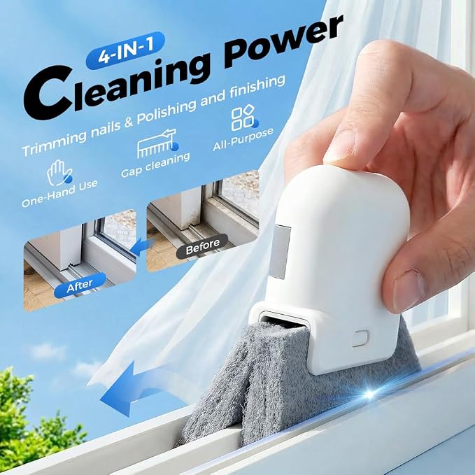 3PCS Magic Window Track Cleaner,2026 New Window Groove Cleaning Brush Tools Set Hand-held Cleaner Brushes Tools for Window lides Gaps,Sliding Door Track (Orange 3PCS)