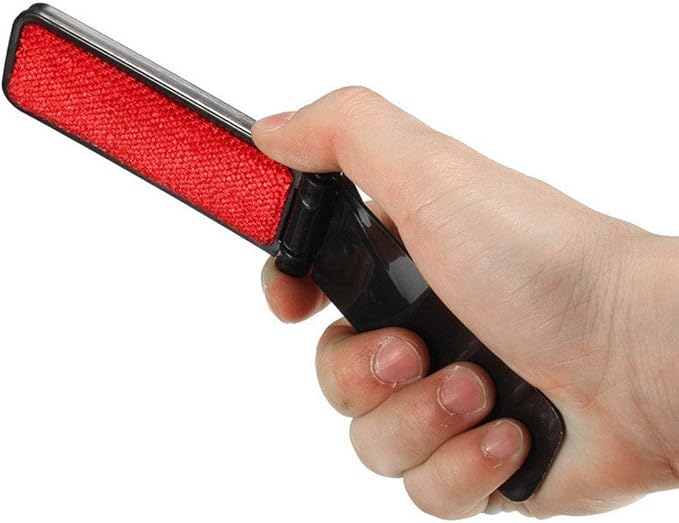 Portable Folding Mini Lint Brush Small Travel Purse Pet Hair Fabric Remover Fabric Fluff Lint Cleaning Tool 3Pcs (Black Folder Type)