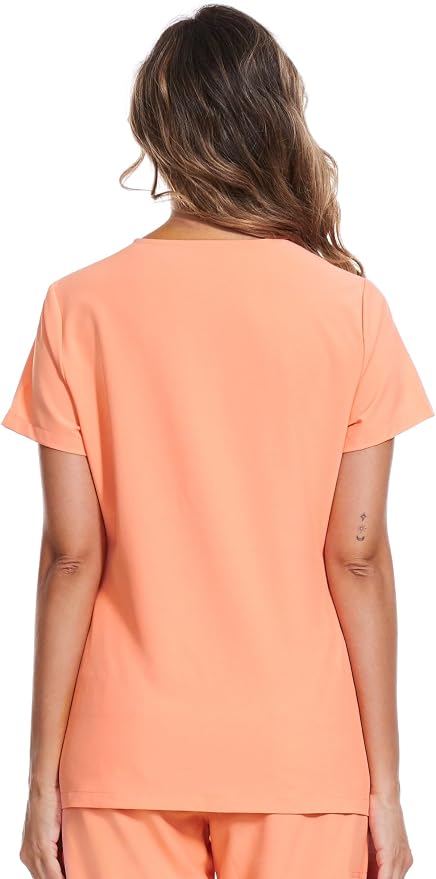 Scrubs Tops for Woman - Soft Stretch, V-Neck Tops | 3 Pockets, Side Split Design, Short Sleeve, Breathable & Lightweight Nursing Shirt, Easy-Care Fabric for All-Day Comfort