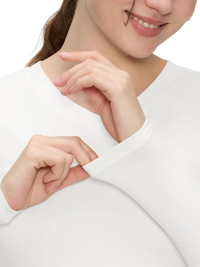 COZYFIT Women’s Underscrub Tee, V-Neck Long Sleeve Undershirt | Soft & Easy Care Fabric, Slim Fit, Smooth Touch, Comfort V-Neck Tee, Machine Wash, Multiple Sizes for Choose
