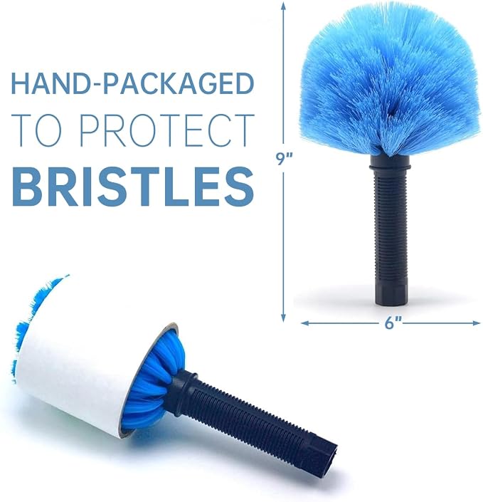 MAYKI Twist-On Cobweb Duster Head Brush 1Pcs, Fits Standard 3/4 inch Threaded Poles, Attachment Spider Web Duster Brush for Outdoor & Indoor Cleaning