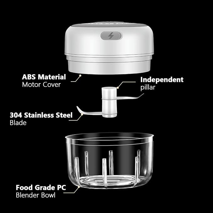 Electric Mini Garlic Chopper, 100ML Food Chopper Garlic Mincer USB, Portable Small Food Processor for Vegetables