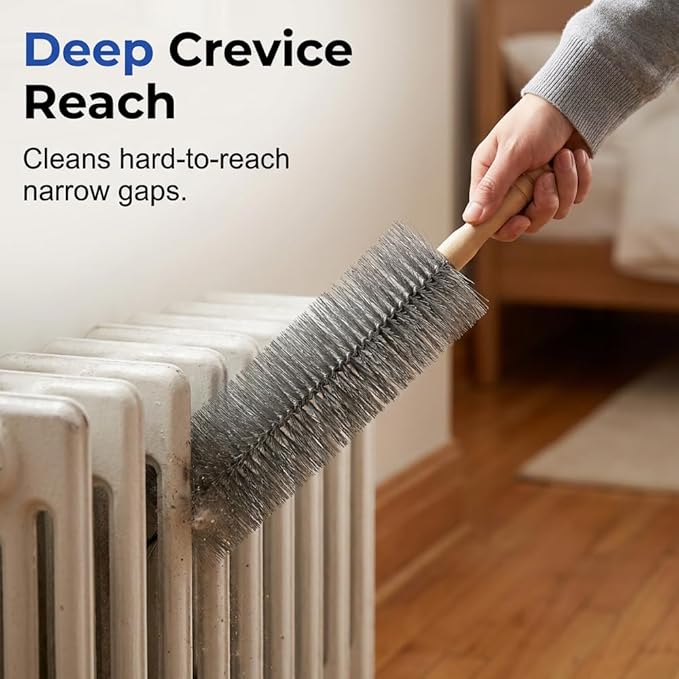 Fan Cleaning Brush, 2026 New Bendable Microfiber Head Dusting Brushes, Reusable Fan Cleaner Brush Dust Remover for Electric Fans, Air Conditioning, Car Vents and Blind，Grey：43cm