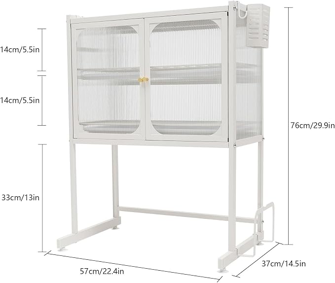Over The Sink Dish Drying Rack, 3 Tier Large Metal Dish Drying Rack with Cover, Keep Kitchen Sink Shlef Organized Space-Saving Dish Drainer Kitchen Organizer for Dishes and Cutlery, White