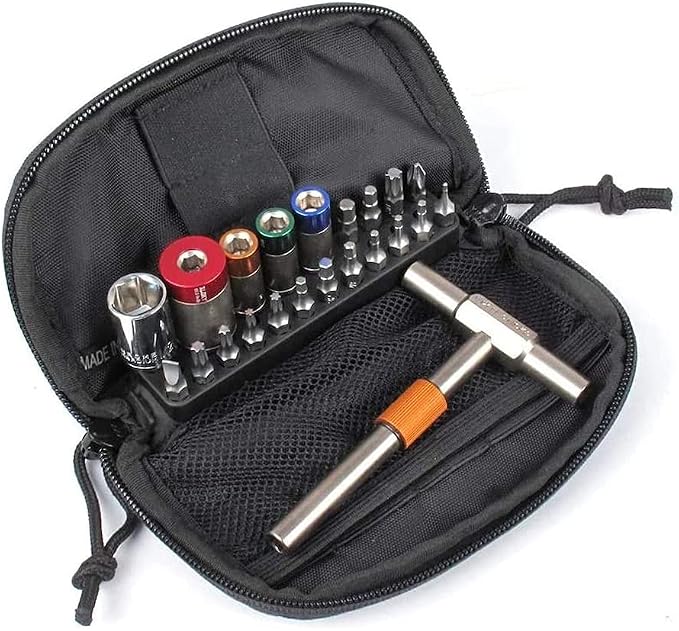 Fix It Sticks Zippered Deluxe Case Torque Limiter Kit | Four Pieces, T-Way Spanner, 3/16" Extended Ball End Hex, 65 45 25 15 Inch-Lbs, (FISTLS11-T-EB316)