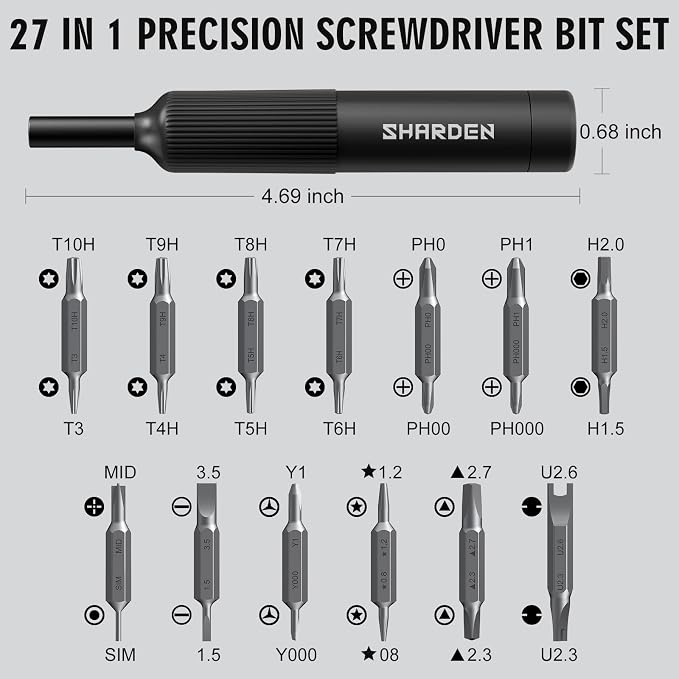 27-in-1 Precision Screwdriver Set Multi Bit Mini Small Screwdriver | Magnetic Screwdriver Set Pen Style Manual Repair Tool Kit For Eyeglass, Watch, Computer, Jewelers, Laptop, Electronics, Phone