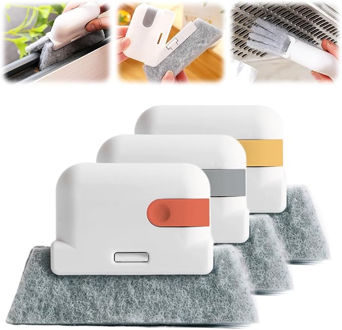 3PCS Magic Window Track Cleaner,2026 New Window Groove Cleaning Brush Tools Set Hand-held Cleaner Brushes Tools for Window lides Gaps,Sliding Door Track (Mix 3 PCS)