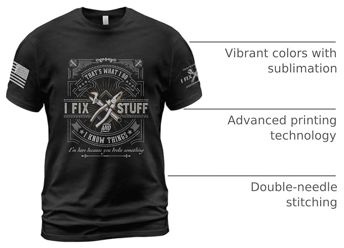Stuff for Men, I Fix Stuff and Know Things Tshirt Men 4 | Graphic tee featuring humorous fix-it themed artwork and bold statement design for everyday wear and personal expression