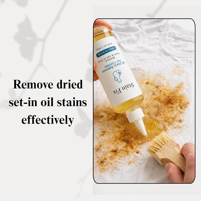 Oil & Grease Stain Remover for Clothes (8.72oz) – For Laundry | Removes Dried, Set-In Cooking Oil, Engine & Mechanic Grease Stains – Deep Fabric Spot Remover, Safe for All Fabric Types