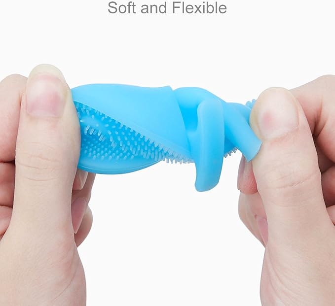Super Soft Silicone Face Cleanser and Massager Brush Manual Facial Scrubber | INNERNEED Short Bristles Exfoliating Cleansing Handheld Mat Scrubber for Sensitive, Delicate, Dry Skin (Pack of 2)