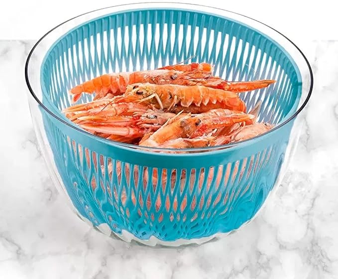 Guzzini Twist & Dry Salad Spinner, Blue 170900134