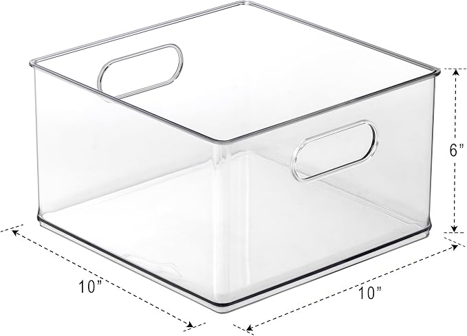BINO | Stackable Plastic Storage Bins, Clear | THE CLARUS COLLECTION | Pantry Organizers and Storage Containers | Fridge Organizer Bins | Kitchen Cabinet Organizer | Medicine Cabinet Bin