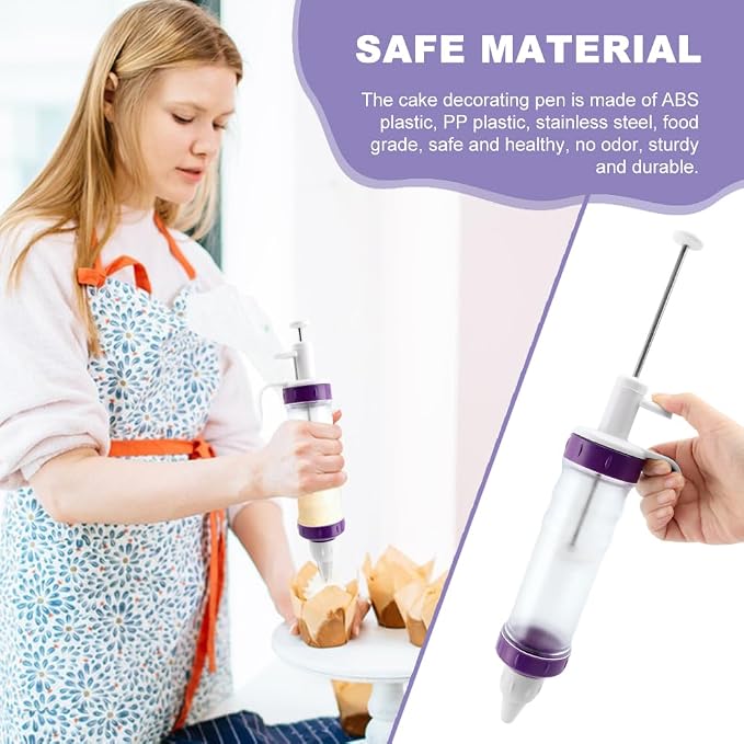 Donut Filler Injector, Cupcake Filler Tool Piping Kit, with 7 Icing Nozzles, 3 Cream Scrapers Frosting Piping Nozzles Kits, for Cake Cookie Baking