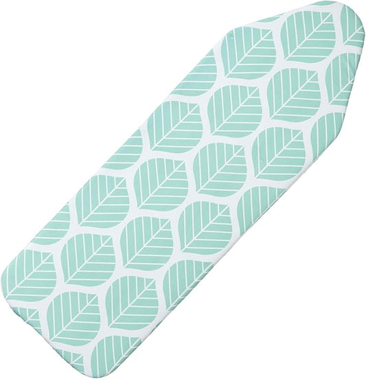 Seiritex Extra Wide Ironing Board Cover with Padding 18 x 54 inch Heat Reflective with Hook and Loop Fasteners, Thick Padding with Elasticized Edges, 3 Layers Iron Board Cover (Green Leaf)
