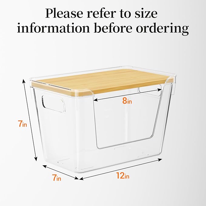 Delamu Acrylic Trash Bag Holder, 3 Pack Stackable Garbage Holder for 4-33 Gallon Bags, Clear Organizer Bins for Under Sink Organization, Pantry Storage, Cabinet, Kitchen, Laundry, Bathroom