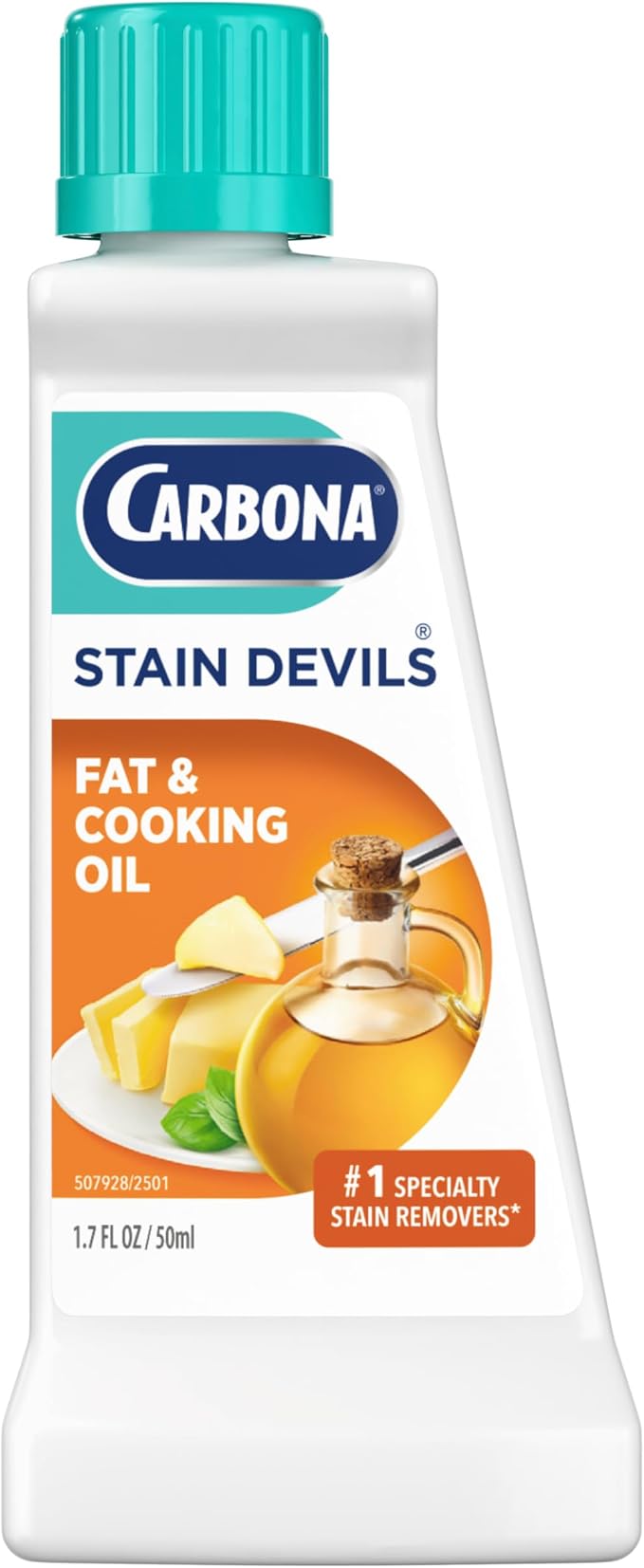Carbona Stain Devils #5 (1.7 Fl Oz), Targeted Spot Cleaner for Fat & Cooking Oil Stains, Safe on Skin & Washable Fabrics