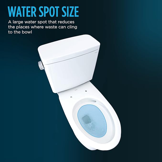 TOTO Drake Two-Piece Elongated 1.28 GPF Universal Height TORNADO FLUSH Toilet with CEFIONTECT and SoftClose Seat, WASHLET+ Ready, Cotton White - MS776124CEFG#01