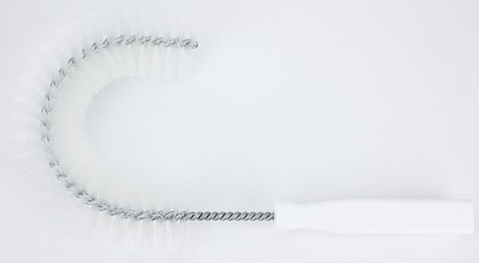 SPARTA Plastic Hook Dusting Brush, Clean-In-Place, Galvanized Wire with Threaded Hole for Dusting Surface of Curved Drains and Pipes, 11.5 Inch Length, White, (Pack of 12)
