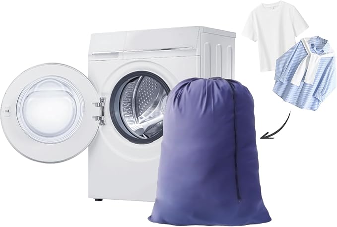 Extra Large Laundry Bag, Blue, 6 Pack, 30"x40" | Heavy Duty, Drawstring Closure, Bulk Dirty Clothes Organizer, For Family, College Dorm, Sports Team, Home & Travel
