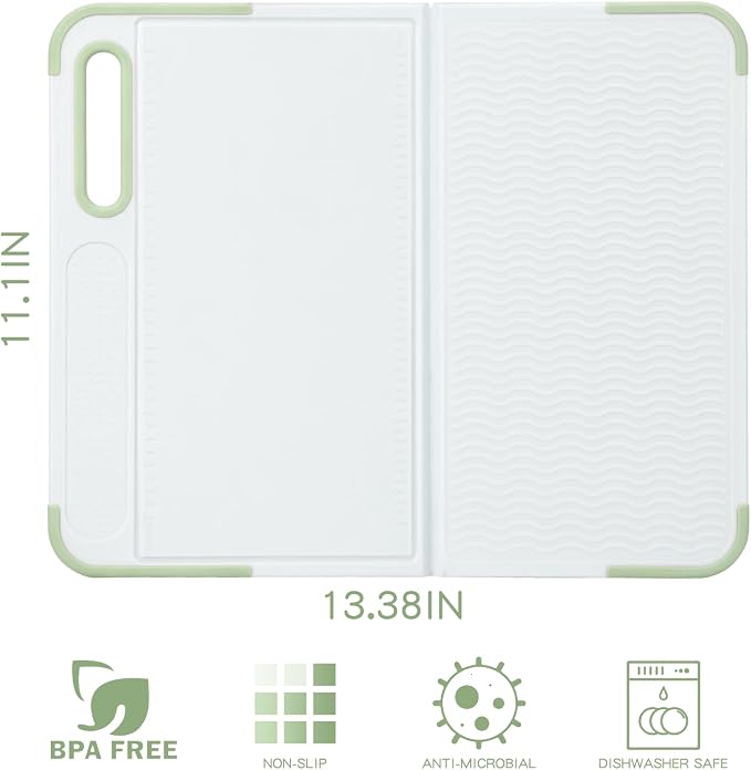All-in-One Foldable Cutting Board Portable for Camping or Daily Use | with Ruler, Non-Slip Base & Reversible Sides, Space Saving Kitchen Board, Dishwasher Safe