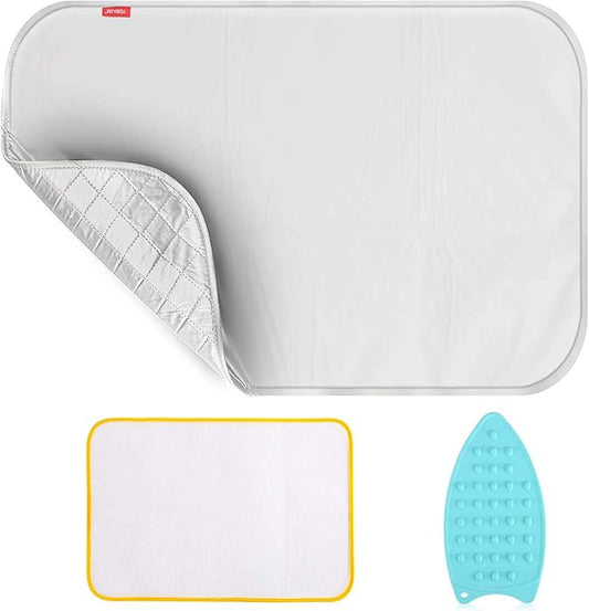 Upgraded Thick Ironing Blanket,Travel Ironing Mat Ironing Pad,Portable Double-Side Using,Isolate Heat Pad Cover for Washer,Dryer,Table Top,Countertop,Ironing Board for Small Space (28 x 31 inch)
