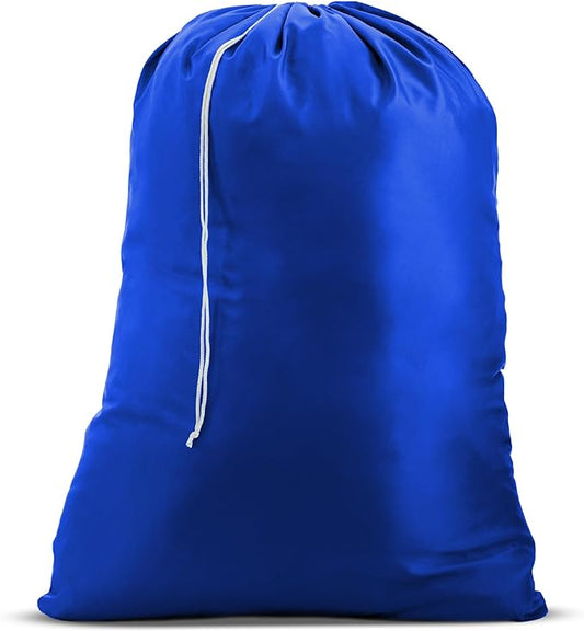 Nylon Laundry Bag - Locking Drawstring Closure and Machine Washable. These Bags will Fit a Laundry Basket or Hamper and Strong Enough to Carry up to Three Loads of Clothes. (Royal Blue) | 22"x32" XL Nylon Laundry Bag, Locking Drawstring, Machine Washab...