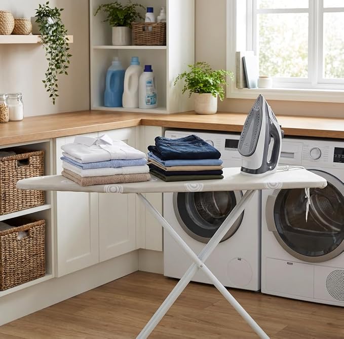 Ironing Board,T-Leg Ironing Board Full Size,53" x 14" Ironing Boards,Foldable with Cotton Pad Cover Home Use-Beige