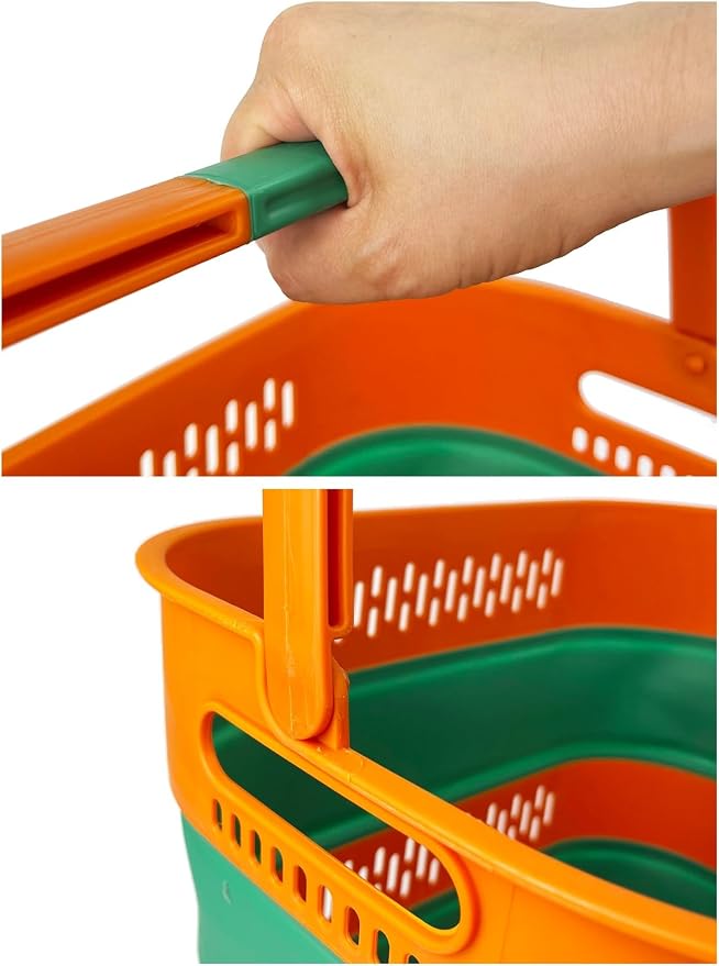 SAMMART 38L(10 Gal) Collapsible Laundry Basket - Foldable Pop-Up Storage Container/Organizer-Portable Space Saving Hamper, Measure 17.5x13.3x15.7"/3.8" Expanded/Collapsed (2, Forest Green/Autumn leaf)