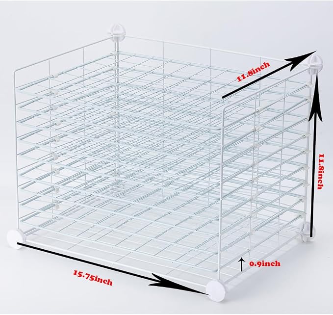 FDSDEFEN Art Drying Rack Removable Shelves ，Wall Art Drying Rack，Art Organizer for Kids, Art Studio and Tabletop Storage, Craft Room and Desktop (10 Shelves)