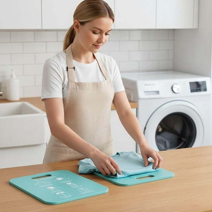 Quick-Fold Clothes Board PP Laundry Liner Annular Hole Design with Rounded Corners for Shirts, Pants & Sweaters