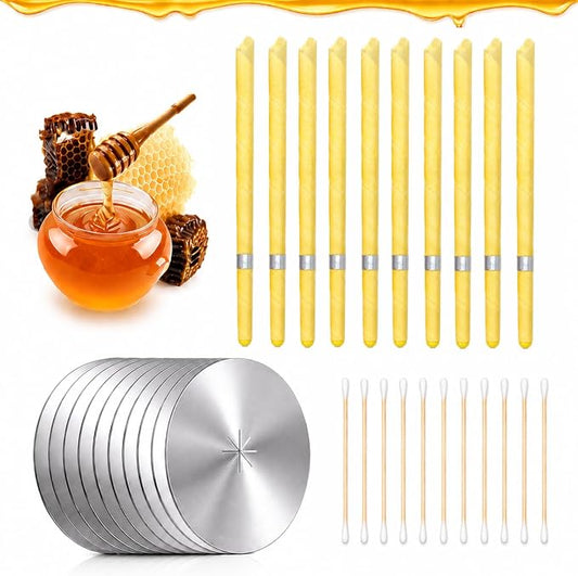 Ear Wax Removal Kit- Gentle Ear Cleaning Tool Set with Cotton Swabs, Spacers, Convenient to Use(10 PCS)