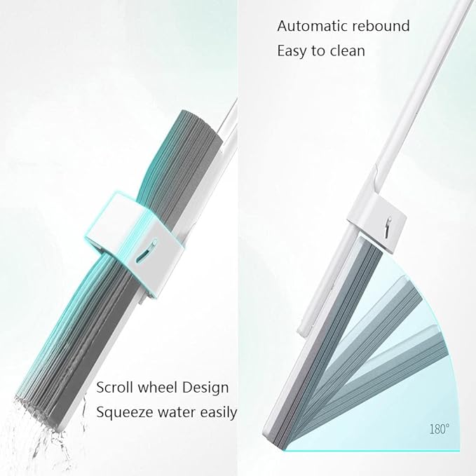 JINYISI Mop,Home PVA Sponge Mop,Easy Squeeze mop,Floor mop,mops for Floor Cleaning,Hardwood Floor mop,Mighty Thirsty mop,Super Absorbent, White