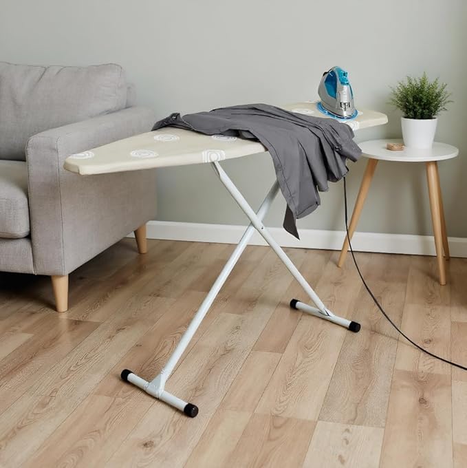 Ironing Board,T-Leg Ironing Board Full Size,53" x 14" Ironing Boards,Foldable with Cotton Pad Cover Home Use-Beige