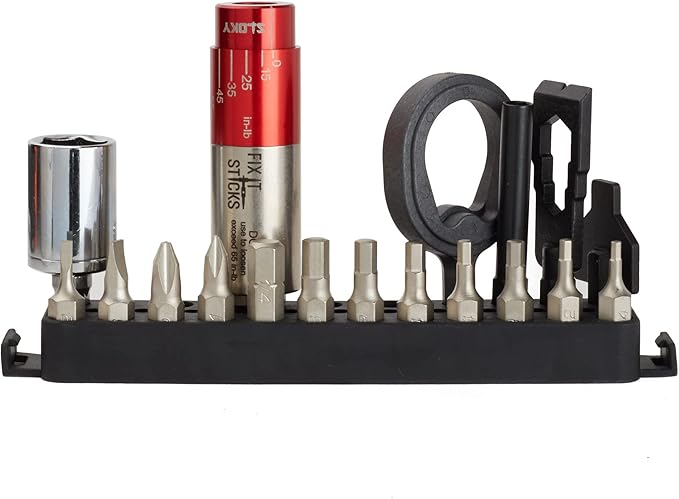 Fix It Sticks The Works Gun Field Maintenance, Torque Limiter/All-in-One Torque Drive/Modular T-Drive & Accessory Bit Kit Bundle 6-25 Inch Lbs Mini All-in-One Torque Driver