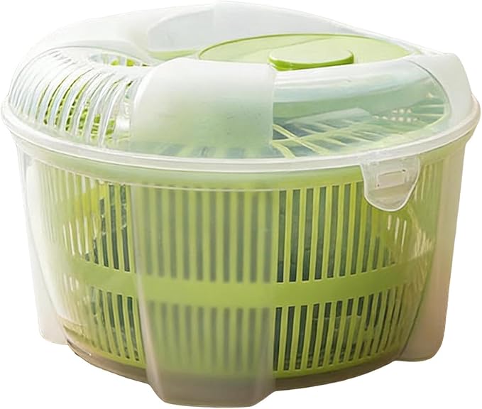 Salad Spinner - Manual Lettuce Spinner | Salad Dryer With Washer Bowl, Vegetable & Fruit Washer, Lettuce Colander | Vegetable Dryer Bowl For Veggie, Onion, Dumpling Filling, Fresh Crisp