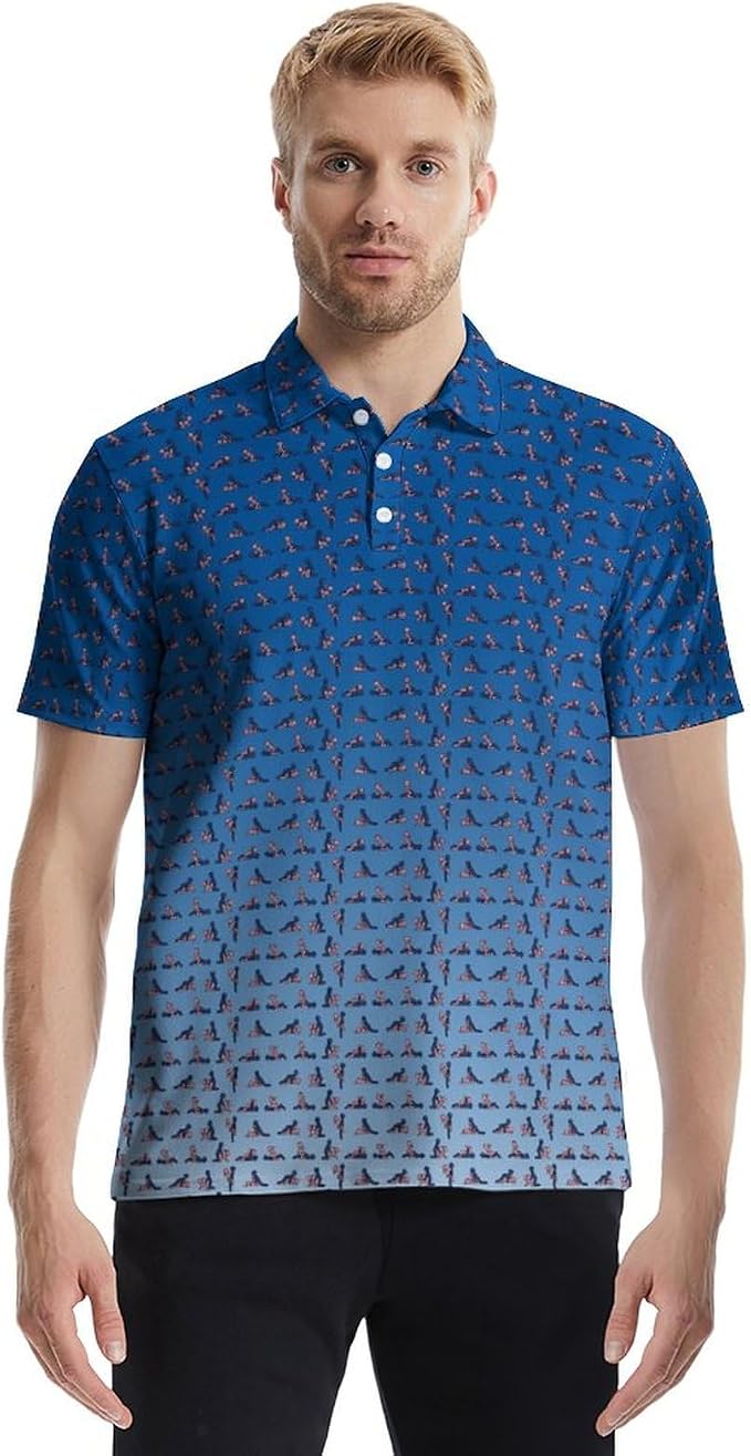 Polo Shirts for Men Moisture Wicking Mens Polo Shirts Patriotic Shirts for Men