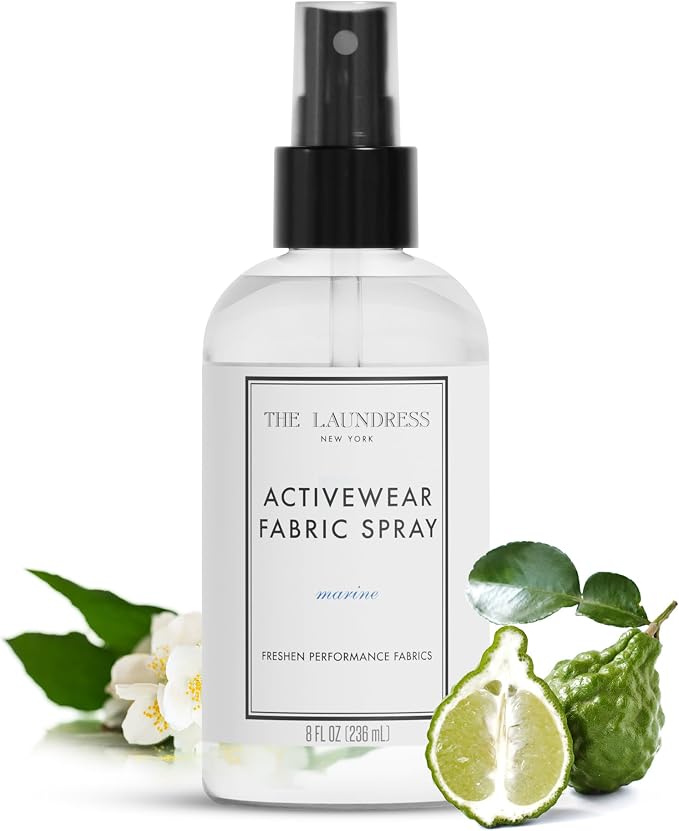 The Laundress Activewear Fabric Refresher Spray, Marine Fragrance, 8 oz | Odor Freshener for Performance Gear, Towels, Tote Bags, Sneakers & Yoga Mats, 48 Hours* of Bright, Energetic Fragrance