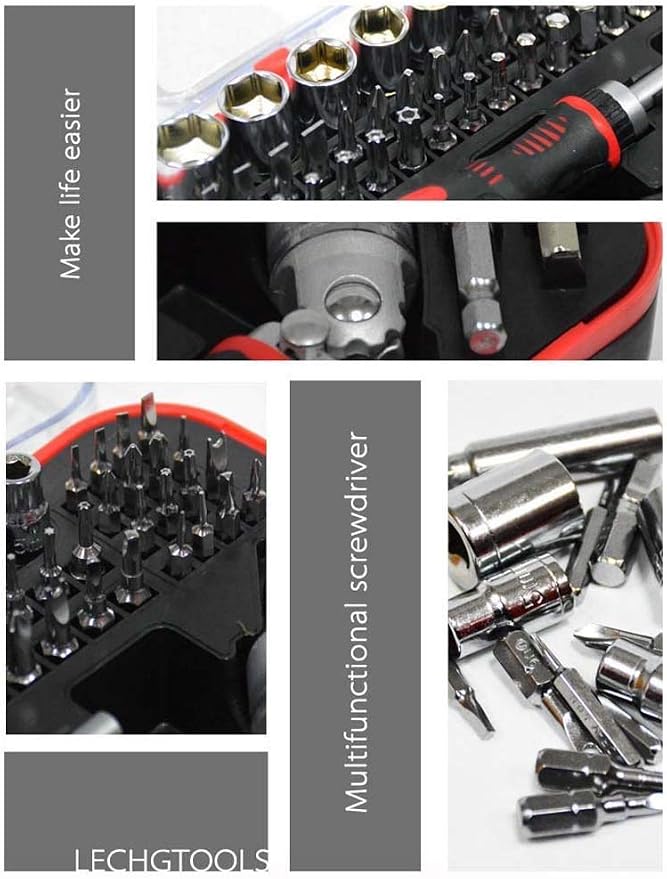 61 in 1 Ratcheting Screwdriver Set,Magnetic Screwdriver Bit Set | Rotatable Ratchet Handles, Sockets & Bits, Household Repair Tool Kits for Computers, Electronic Devices, Furniture
