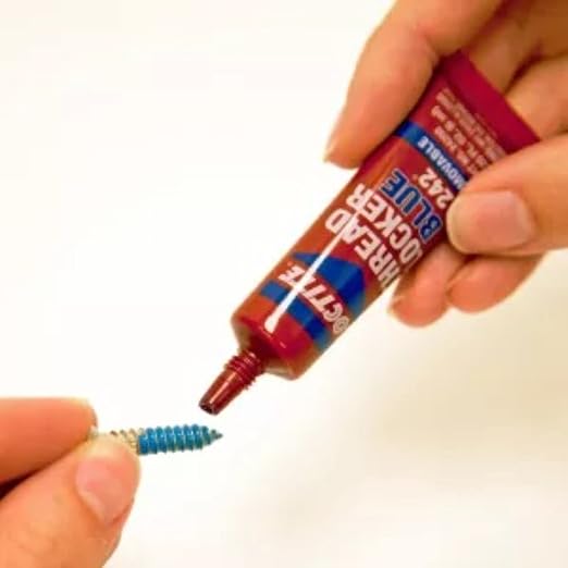 Loctite Threadlocker Blue 242 - Removable Thread Lock Glue for Nuts, Bolts, & Fasteners, Medium Strength Screw Glue to Prevent Loosening & Corrosion - 6 ml, 12 Pack