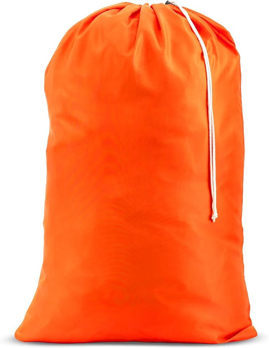 Extra Large Laundry Bag 30 x 40 - Heavy Duty Nylon, Locking Drawstring, Machine Washable, Holds 3 Loads, Dirty Clothes Sack for Travel, Dorm, College | Handy Laundry (Orange) | 30"x40" XL Nylon Laundry Bag, Locking Drawstring, Machine Washable, Heavy D...