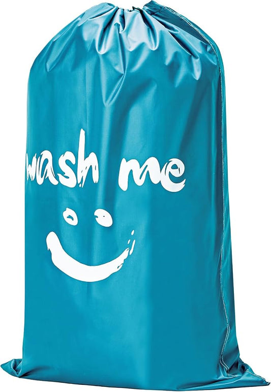 HOMEST XL Laundry Bag 28" x 40", Extra Large Dirty Clothes Organizer | Holds 3-4 Loads, Machine Washable Drawstring Laundry Bag for Dorm, Camp, Laundromat, Family, Travel,Sky Blue