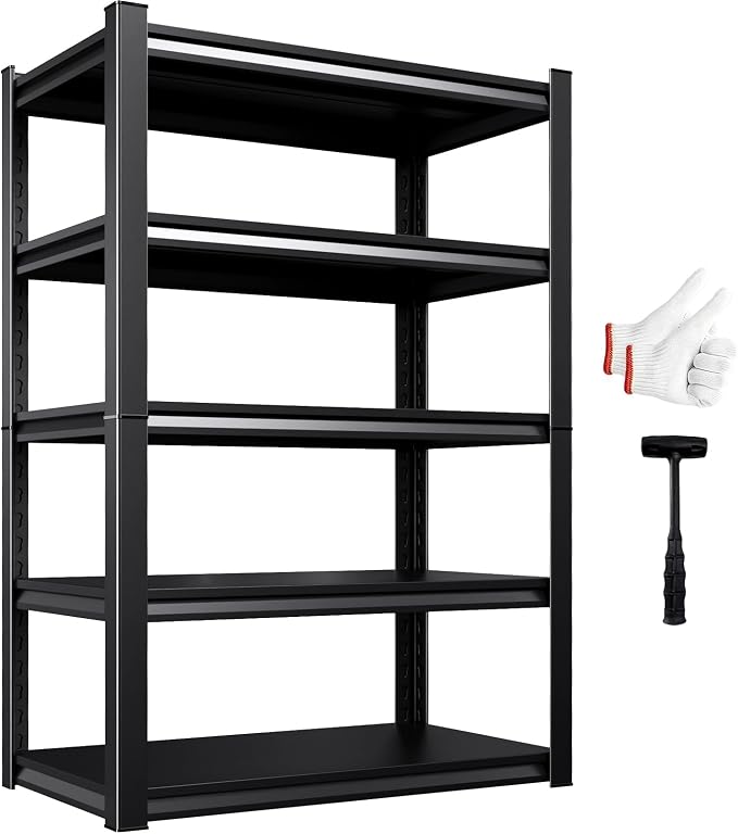 Heavy Duty Metal Garage Shelving Unit, 71.2" H x 35.4" W x 15.7" D, 5-Tier Adjustable Storage Shelves for Garage Storage, Standing Shelf Unit & Shelves Organizer for Home, Warehouse, Workshop