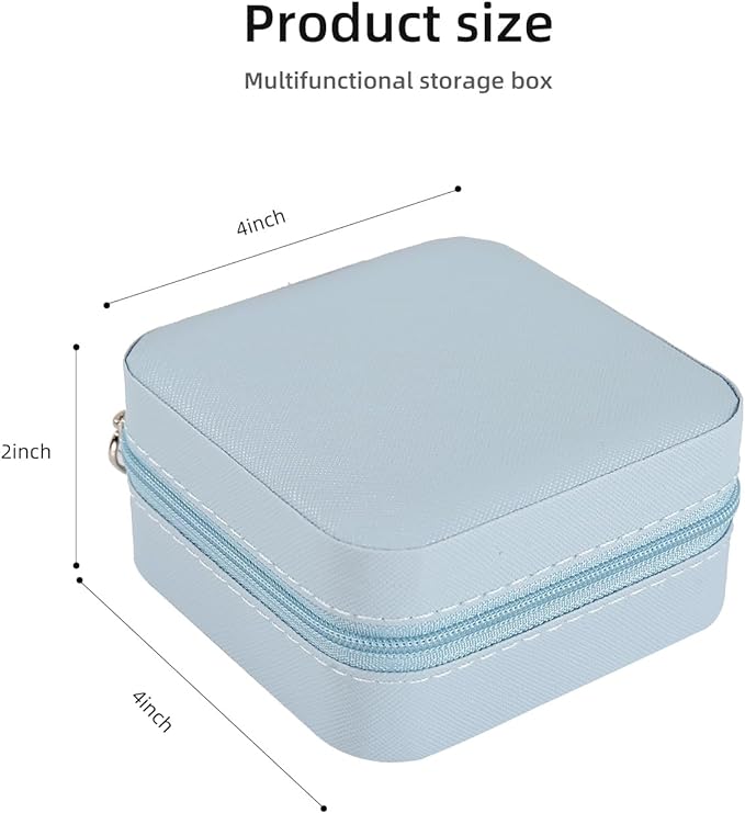 KElofoN Travel jewelry case Travel jewelry box Travel Jewelry Organizer Small Jewelry Organizer Box for Girls Women with Mirror (Sky blue-5)