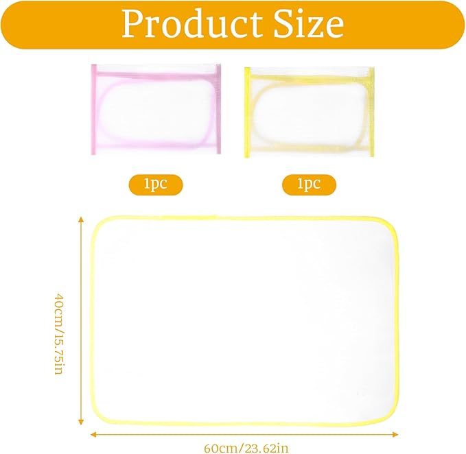 2 Pack Pressing Cloth for Ironing, Pink and Yellow Ironing Cloth to Protect Clothes, Heat Resistant Mesh Iron Mat Pad for Sewing Ironing Fabric Protect