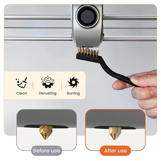 YOOPAI 3D Printer Nozzle Cleaning Kit, 3D Printer Cleaning Kit with Soft Rubber Handle, 0.4mm Nozzle Cleaning Needles and Copper Wire Brush, 3D Printer Tools Kit for 1.75mm Nozzles