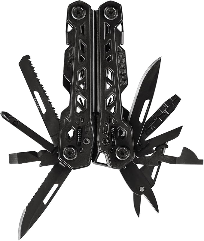 Gerber Truss 17-in-1 EDC Multitool Pliers, Pocket Knife with Sheath, Black | Compact EDC multitool, needle nose pliers, pocket knife, 17 tools, gifts for men, includes standard sheath