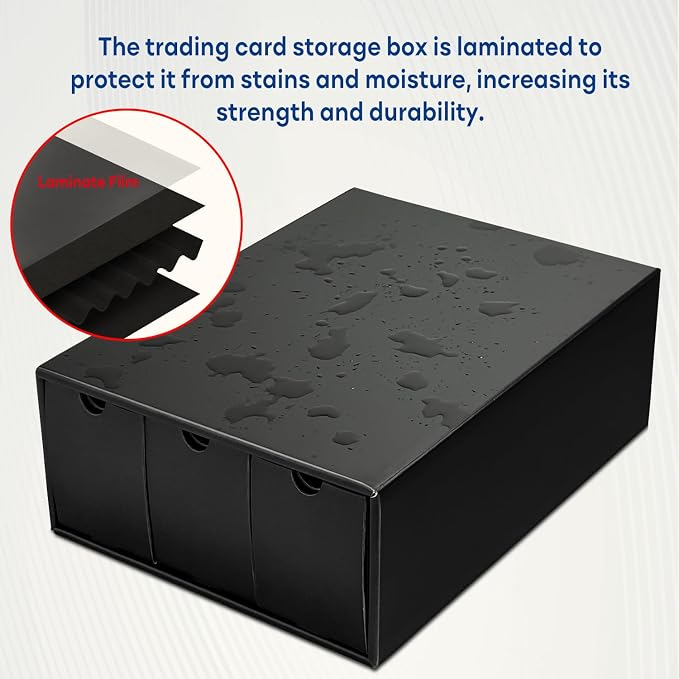 Fageverld Trading Card Storage Box, Collector Cardboard Card Box with 50 Dividers for MTG TCG Magic Baseball Sports Cards Collection, 12 Drawers