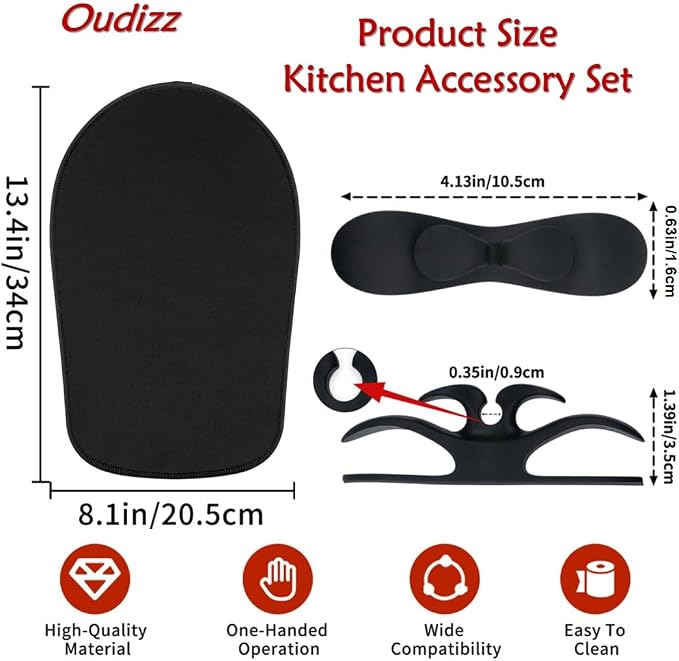 Mixer Slider Mat for Kitchen aid Stand Mixer With 2 Black Mixer Accessories,Kitchen aid Mixer Slider Mat Compatible with Kitchen 4.5-5 Qt Tilt-Head Stand Mixer