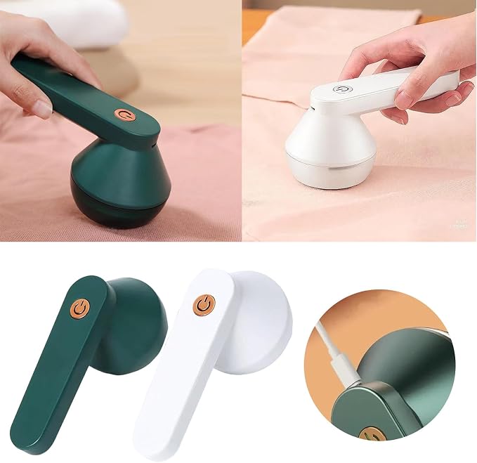 USB Rechargeable Fabric Shaver, Electric Lint Remover, Sweater Cordless Clothes Defuzzer, Portable Pills Trimmer for Clothes, Furniture (White)